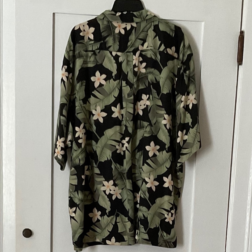 JAMAICA JAXX Tropical Print 1 Pocket Camp Shirt 100%Silk Sz. XL Pre-Owned - Picture 2 of 5